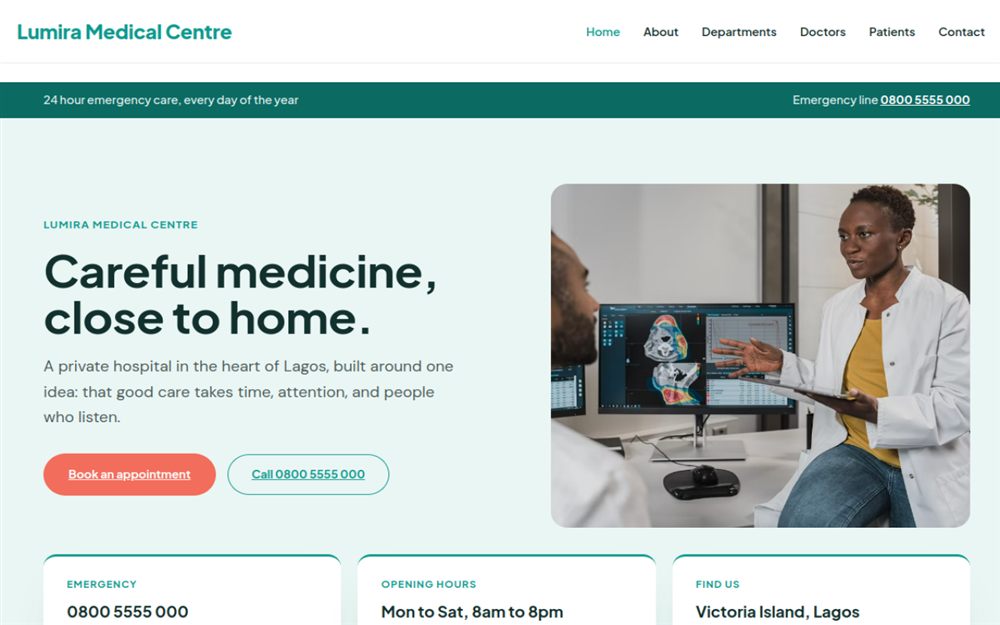 Lumira Medical Centre home page