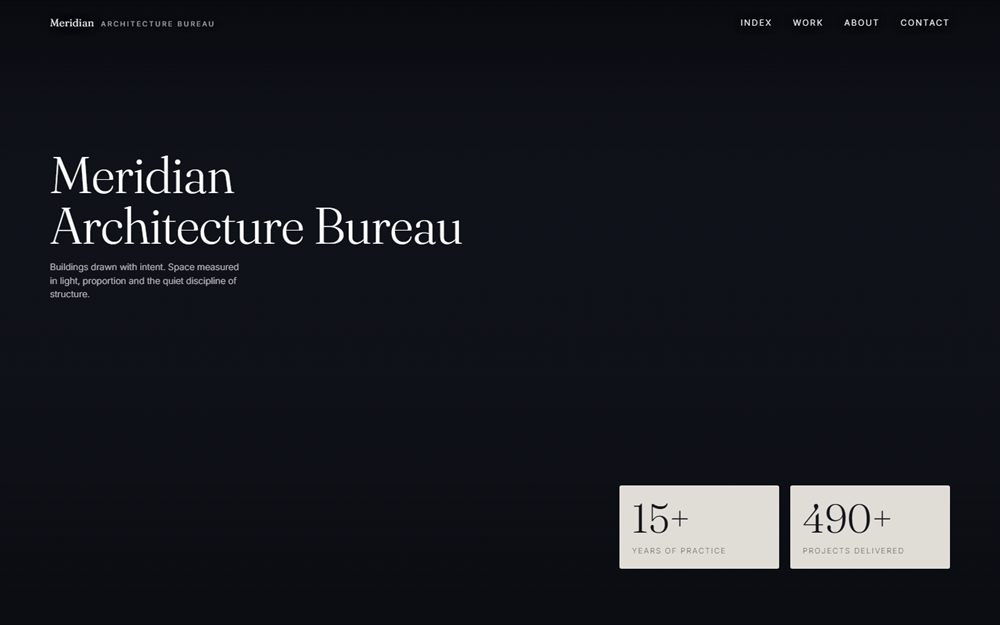 Meridian Architecture Bureau home page