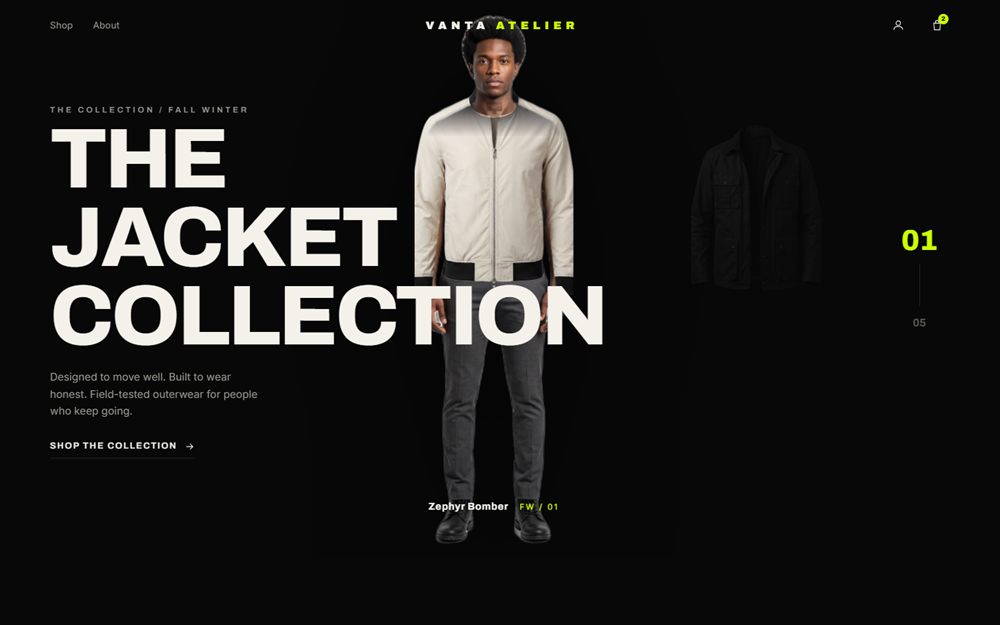 VANTA ATELIER home page